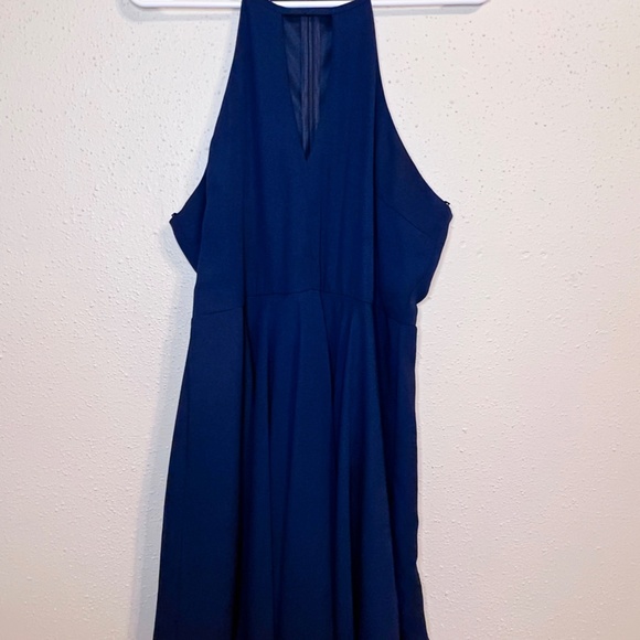 LULUS Glamorous Grace Navy Blue Halter Skater Dress - Picture 6 of 8